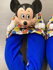 Mickey Mouse Slippers Kids size 13-1 Disney Store vinyl head sheets pillow vtg?