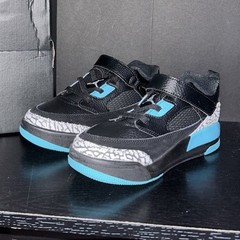 Jordan Spizike Low (PS) Sneakers Black Gray Blue Hook & Loop 3Y FQ3951-005