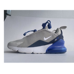 Nike Air Max 270 GS Unisex Kids Sneaker Gray/Blue/White 3Y AO2372-041