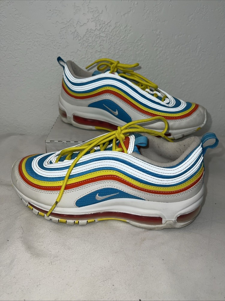 Nike Air Max 97 CK0052 400 GS Summer Pack White Blue Yellow Red Size 6.5Y 2019
