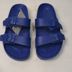 Cat & Jack Shoes Kids Size 3 Blue Double Buckle Slide Sandals Pool Beach Casual
