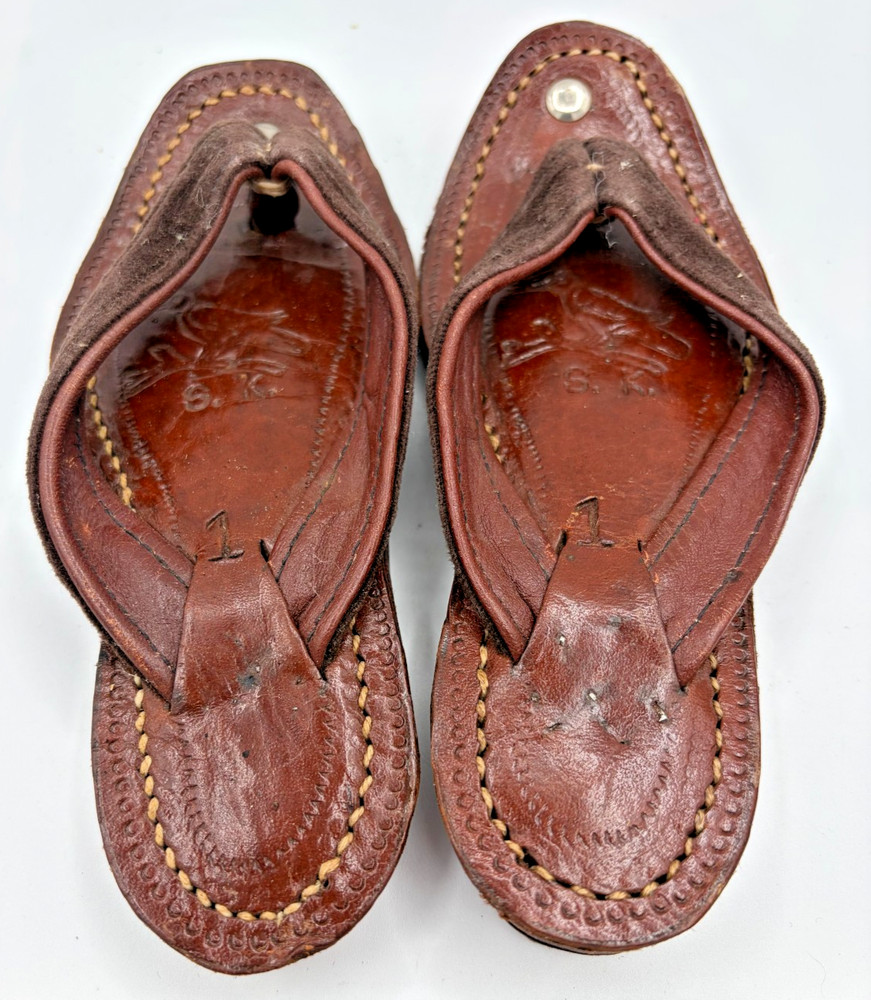 Traditional Leather Antique Children’s Slipper Sandal – Size 1