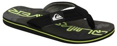 Quiksilver Boy’s Molokai Layback Sandal – Black / Green / Black – New