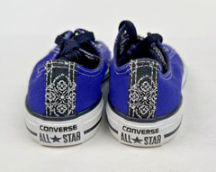 Converse All Star Junior Size 1 Double Tongue 647729F Purple Low Top EUC