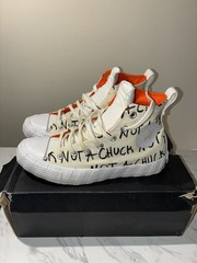 converse unt1tl3d hc white orange black high top unisex kids sneakers size 6