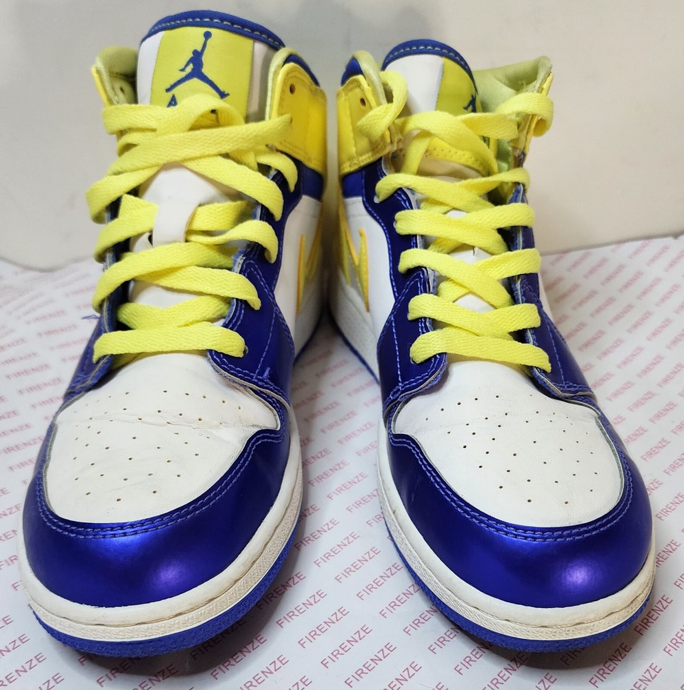 Nike Air Jordan Youth Mid GS „Easter“ Purple/White/Yellow Rare Size 5Y Sneakers