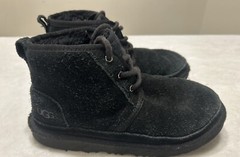 UGG Neumel II Chukka Boots Kids Size 2 Black Y2K Preppy Youth Lace Up Suede