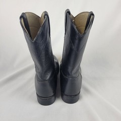 Justin Junior Roper Size 6 D Black Leather Cowboy Western Boots 3702Y Y4321 0302