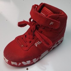 FILA Little Kid’s Red & White High Top Lace Up Sneakers Size US 11.5