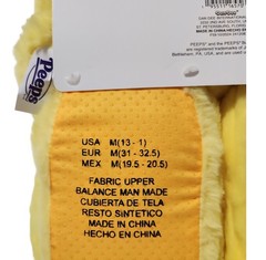 Peeps Plush Yellow Bunny Slippers & Headband Med 13-1 Kids