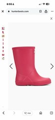 Hunter First Classic Kids Rain Boots Pink Rubber Waterproof Pull-On Mid-Calf 10