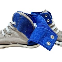 Converse Blue Grey Peel Back High Top Sneakers Shoe Juniors 6 Hip Hop Womens 7.5