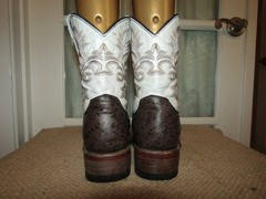 Tanner Mark Brown & White Leather Square Toe Cowboy Boots Youth Size 1 Mex 21