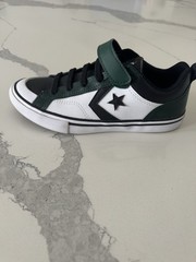 Converse Kids Sneaker Black White Green Leather A09332C US 3 EU 35 UK 2.5