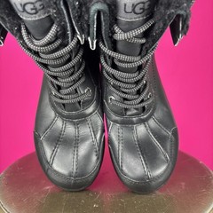 UGG Butte II Black Waterproof Leather Suede Winter Boot US Kids‘ US 3