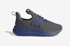 Adidas Lite Racer Adapt 7.0 Shoes Kids’ Grey Heather/Royal/Orange (Size 2) NEW!
