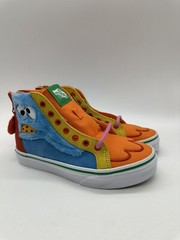 VANS X Sesame Street Sk8 Hi Zip Youth Sz 2 Cookie Monster Oscar The Grouch