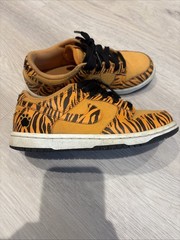 Nike Dunk Low Next Nature PS Shoes Size 1Y Orange Tiger Stripes Sneakers