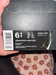 Jordan Max Aura (GS) Black Mid Top Basketball Sneakers Youth US 6.5 AQ9214-001
