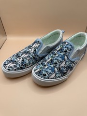 Kids Stitch Blue And Silver Glitter Slip On