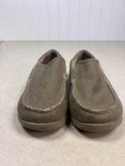 Crocs Santa Cruz TODDLER Slip On Canvas Loafers Sz 12c Casual Khaki Shoes