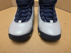 Air Jordan 10 Retro BG Rio Wolf Grey/Photo Blue-Obsidian-Green Glow 5 Y