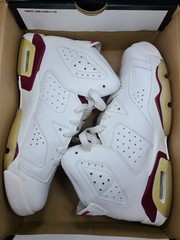 Jordan Air Jordan 6 Retro OG BG, Off White/New Maroon Kids 7Y