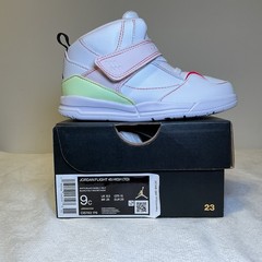 TD Nike Jordan Flight 45 High Kids White Pink Toddler CI5763-176 NEW Size 9c