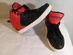 Adidas NEO 9tis Mid Sneakers Kids‘ Raleigh Size 4 Athletic Black/Red AW5427
