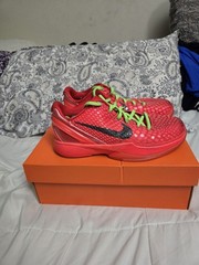 Nike Kobe 6 Reverse Grinch Low Top Basketball Sneakers Red/Green US 4.5