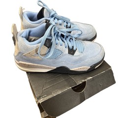 Jordan 4 Retro Kids Size 1Y University Blue Suede Upper Streetwear Sporty