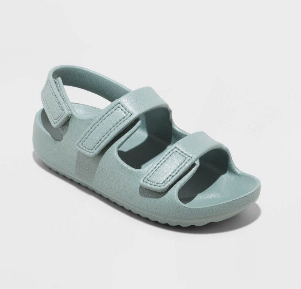 Art Class Sandals Boys Sz 1 Green Hartley Contoured Footbed Adjustable Straps