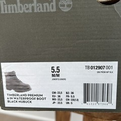 TIMBERLAND PREMIUM 6 IN WATERPROOF BOOT BLACK NUBUCK 5.5 M/M JUNIOR’S/JUNIORS