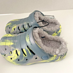 Rugged Shark Crocs Size 8 Slip on Clogs Shoes Fuzzy Kids