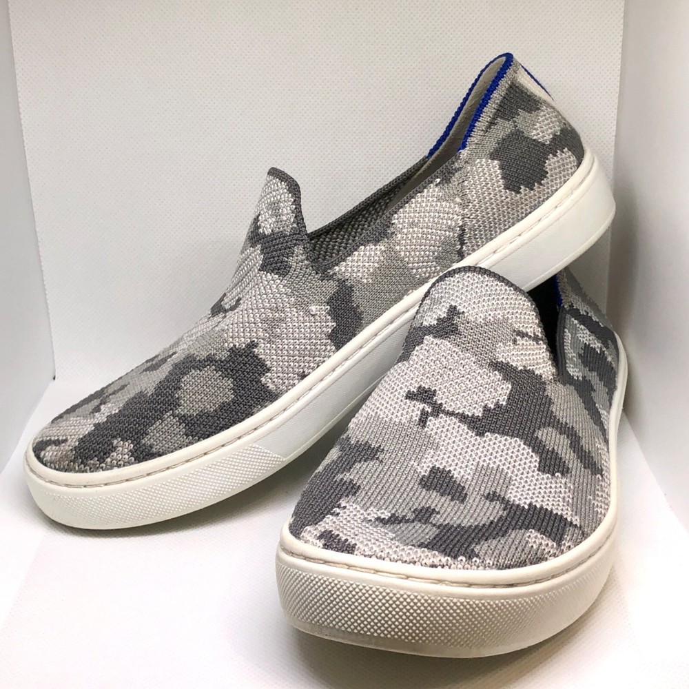 Rothy’s Kid’s Slip-on Grey Camouflage Sneakers ~ Kid Size 3 Shoes, Gray Camo