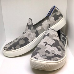 Rothy’s Kid’s Slip-on Grey Camouflage Sneakers ~ Kid Size 3 Shoes, Gray Camo