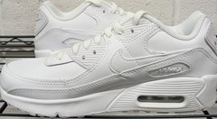 Big Kid’s Nike Air Max 90 LTR White/White-Metallic Silver (GS) (CD6864 100) –