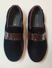 NIB Beautiful Designer MANUELA DE JUAN Burgundy Velvet Shoes Size 34 SPAIN