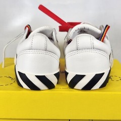 Size 12 Little Kids (EU 29) – Off-White Vulcanized Lace Up Leather – White Black