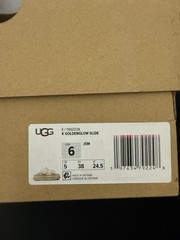 UGG K GOLDENGLOW SLIDE Unisex Kids Beige Hook & Loop Slide Sandal Size 6