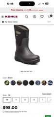 Bogs Boots Kids Classic Seamless Waterproof All Terrain With Pull Up Handles