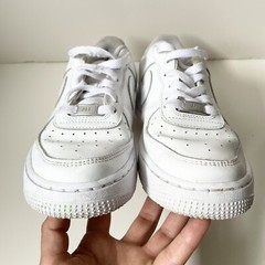 Nike Air Force 1 Low All White Leather Sneakers Trainers Size 6Y