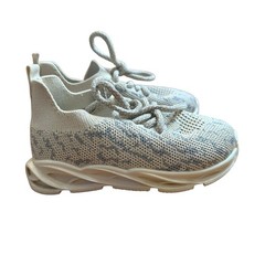 NWOT Toddler gray cream lightweight breathable lace sneakers SIZE 7