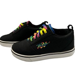 Heelys Pro 20 Skate Shoes Youth Size 3 Black Rainbow Neon #HE100771H