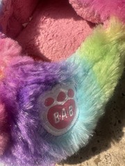Build-a-Bear Workshop Rainbow Tie Dye Teddy Bear Slippers Kids SZ Small 13/1