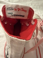 Converse Dr. Seuss Grinch High Top All Star Kids Shoes White Pink Red