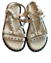ZARA Kids White Studded Leather Sandals EU 30 (US 12)