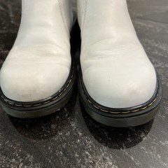 Dr. Doc Martens White 2976 Quad Platform Chelsea Boots Kids Size 3
