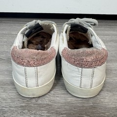 Golden Goose Superstar White Purple Star Rose Gold Glitter Heel Sneaker Size 31