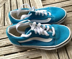 Vans Classic Old School Low Top Aqua Blue Suede Sneakers Kids Size 12 New
